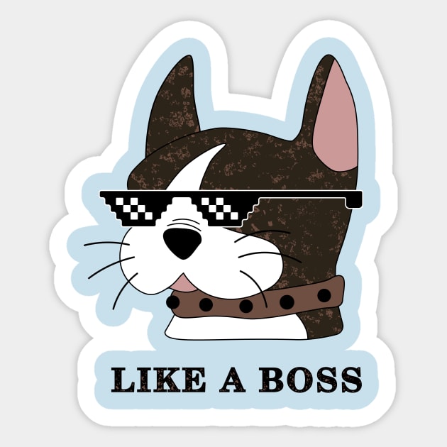 Like a boss terrier Sticker by LizaAdler